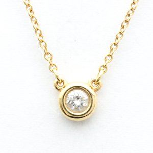 Tiffany & Co. Yellow Gold Solitaire Diamond Pendant Necklace